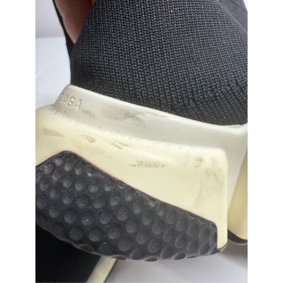 BALENCIAGA Speed Trainer Sneakers Black White Size 8 See Description - Picture 10 of 16